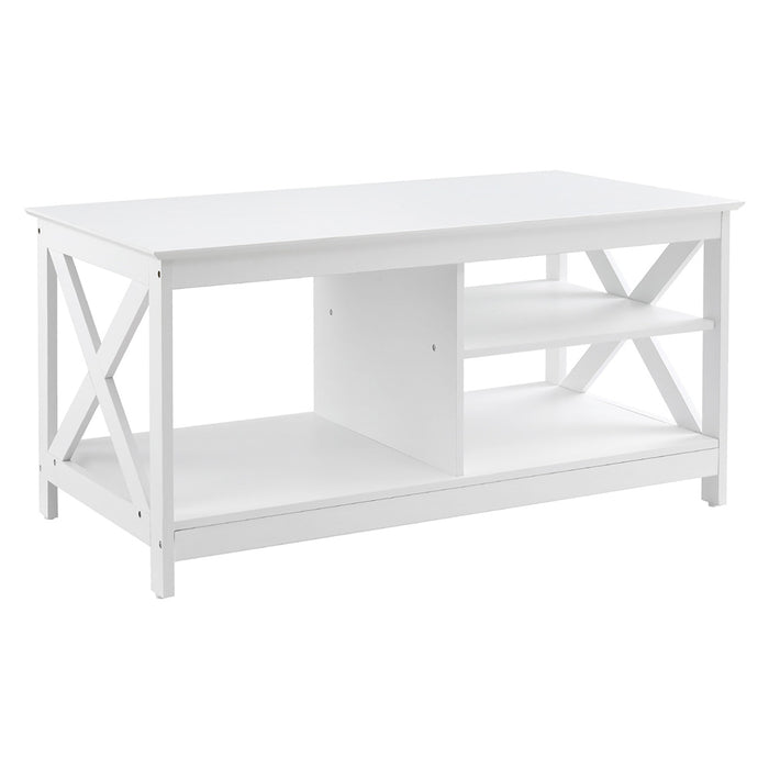 Coffee Table Storage Shelf White