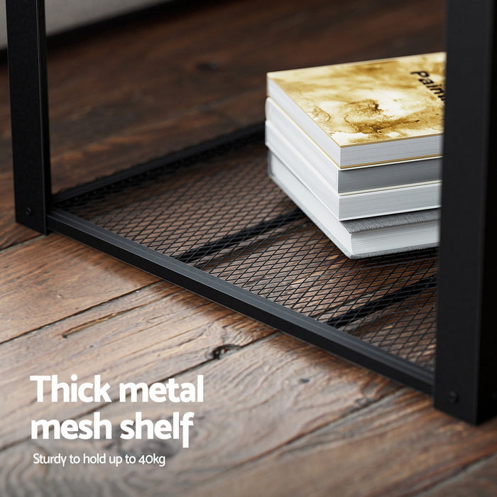 Coffee Table 2-Tier Rustic Brown 104cm