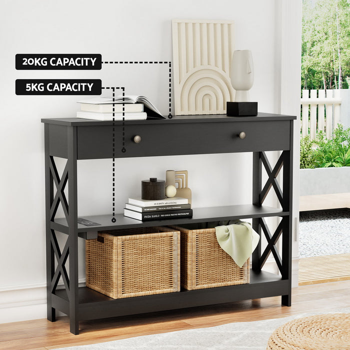 Console Table 3-Tier Usb Outlets