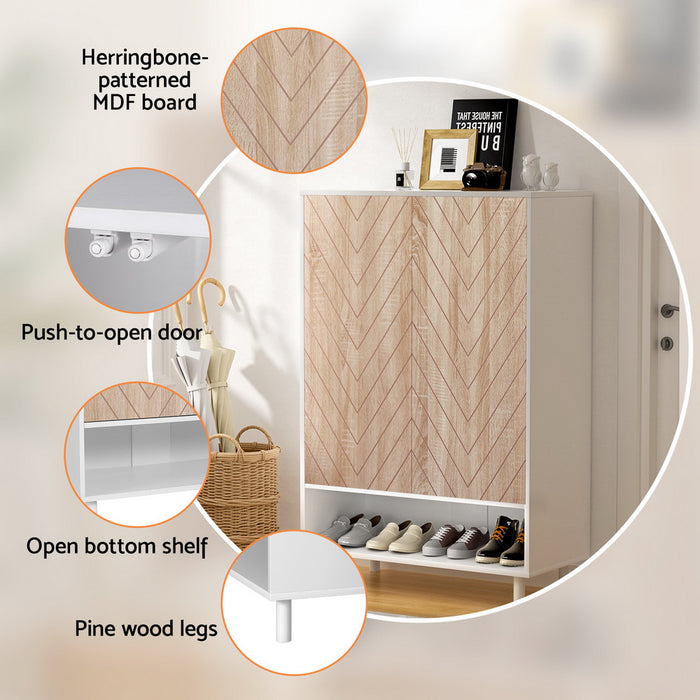 Shoe Rack Cabinet 24 Pairs 6-Tier White