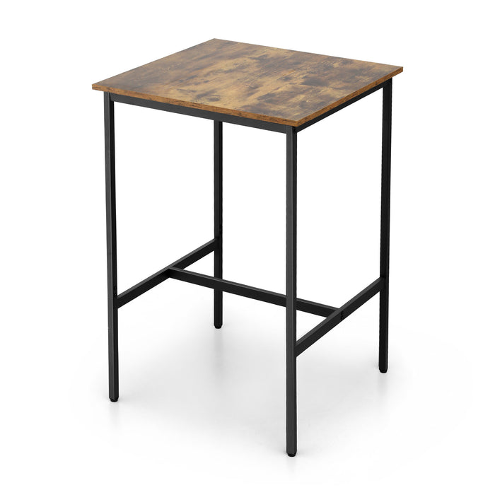 Bar Table Counter Kitchen Dining Desk Pub 60X92cm Vintage Metal Walnut