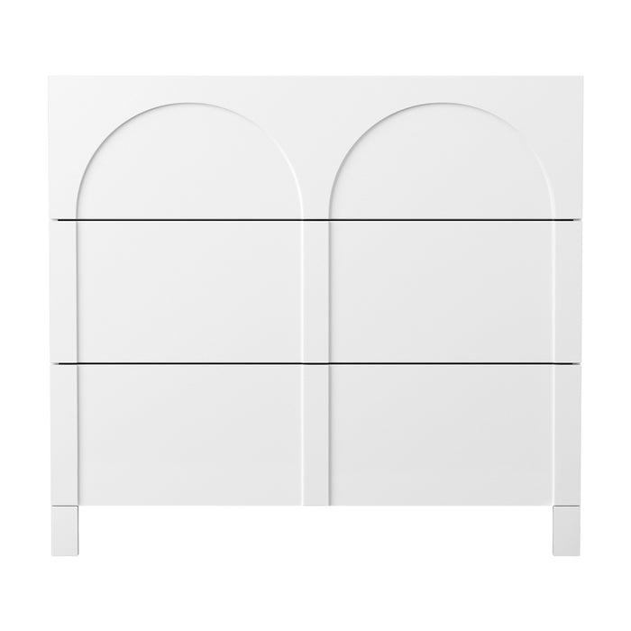 3 Chest Of Drawers Lowboy Dresser Cabinet White