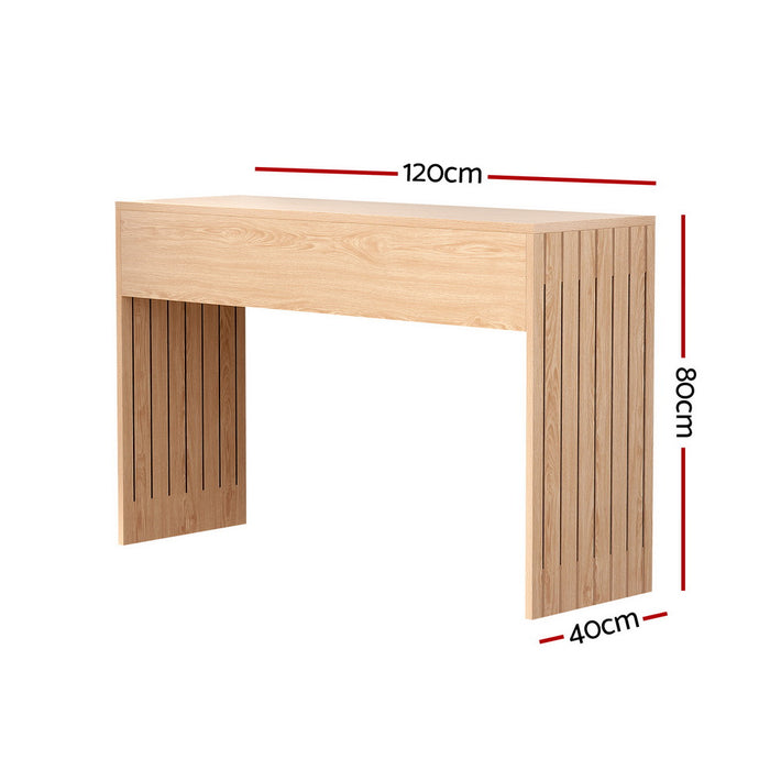 Console Table Hallway Fluted 120Cm Pine