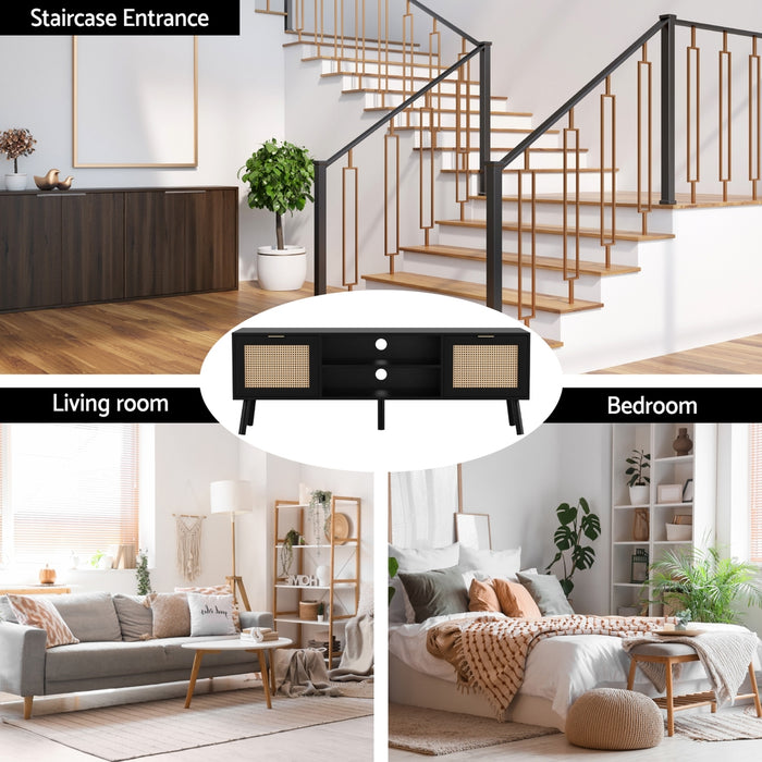 Tv Unit 150Cm Storage Cabinet Black