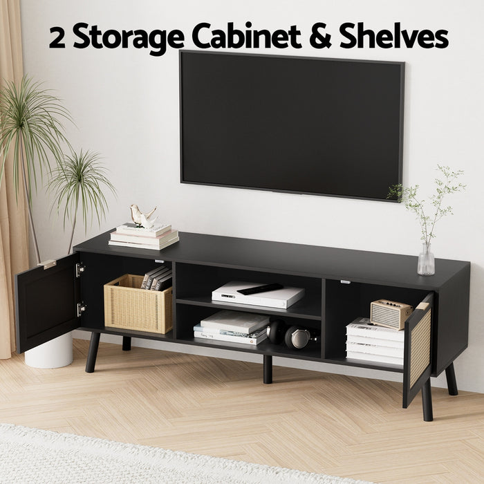 Tv Unit 150Cm Storage Cabinet Black