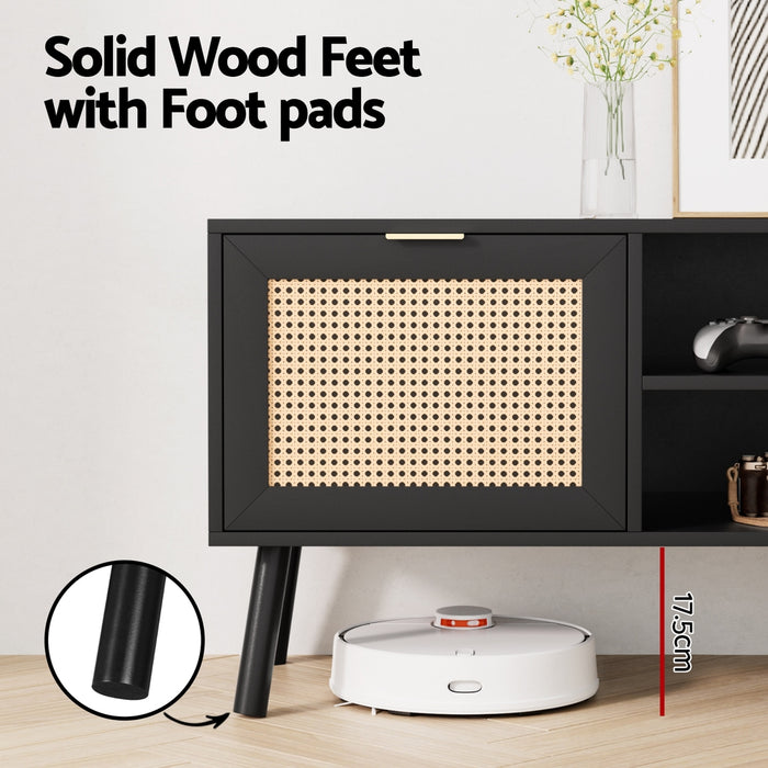 Tv Unit 150Cm Storage Cabinet Black