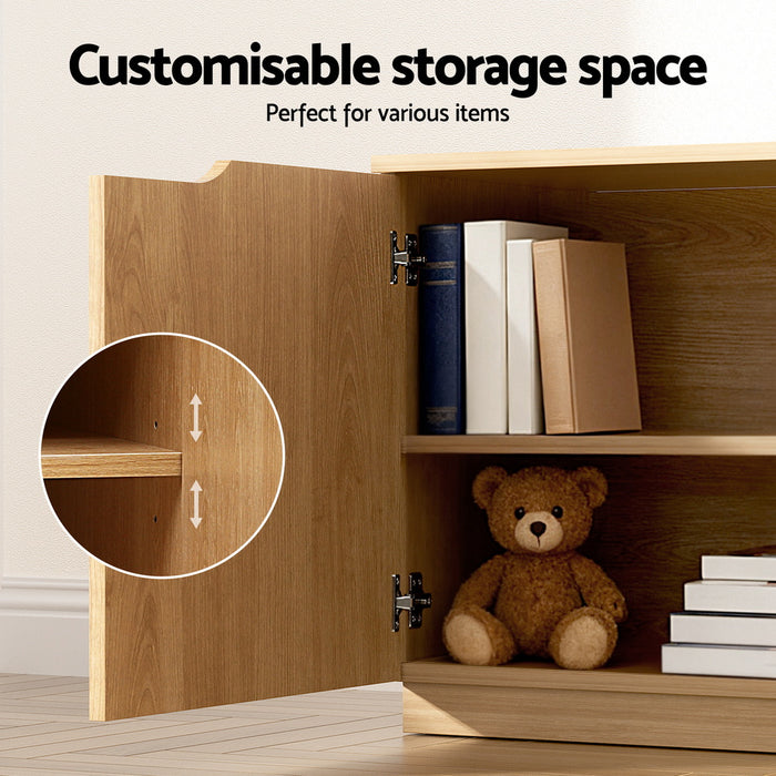 Tv Unit Entertainment Unit Storage Cabinet 180cm Pine