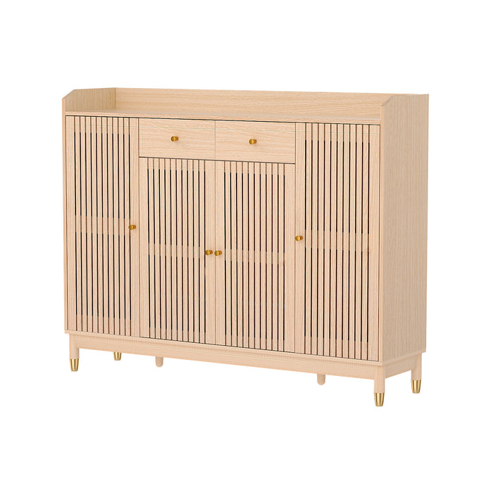 Shoe Rack Cabinet With Shelves 26 Pairs Pine