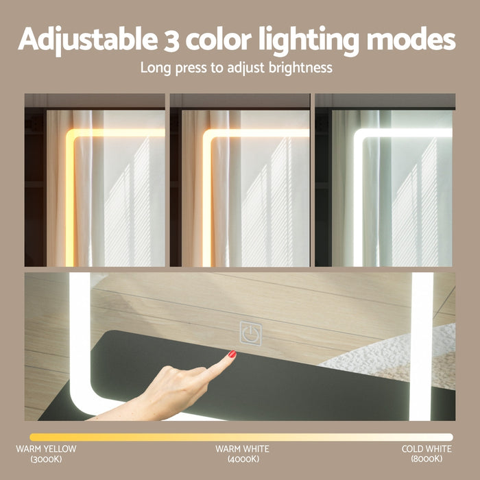 Dressing Table Vanity Desk Set Stool Led Black