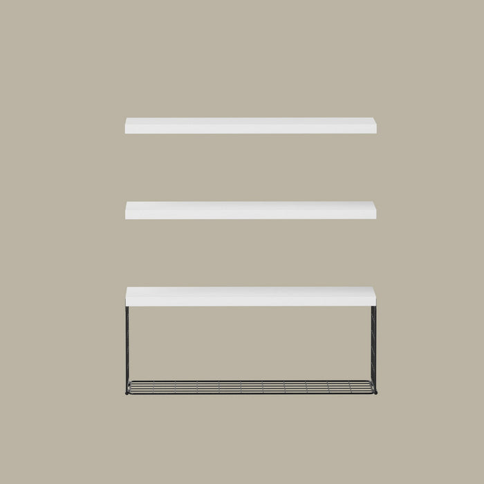 Floating Wall Shelf Set Of 3 White