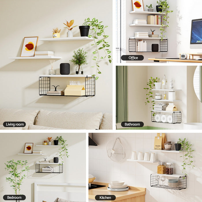 Floating Wall Shelf Set Of 3 White