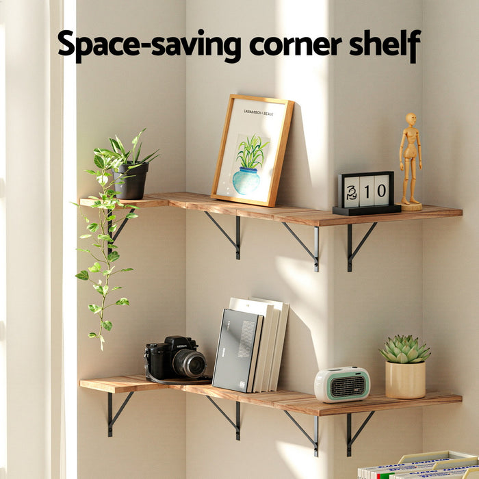 Floating Wall Shelf Corner Shelves Set Of 4 Wood
