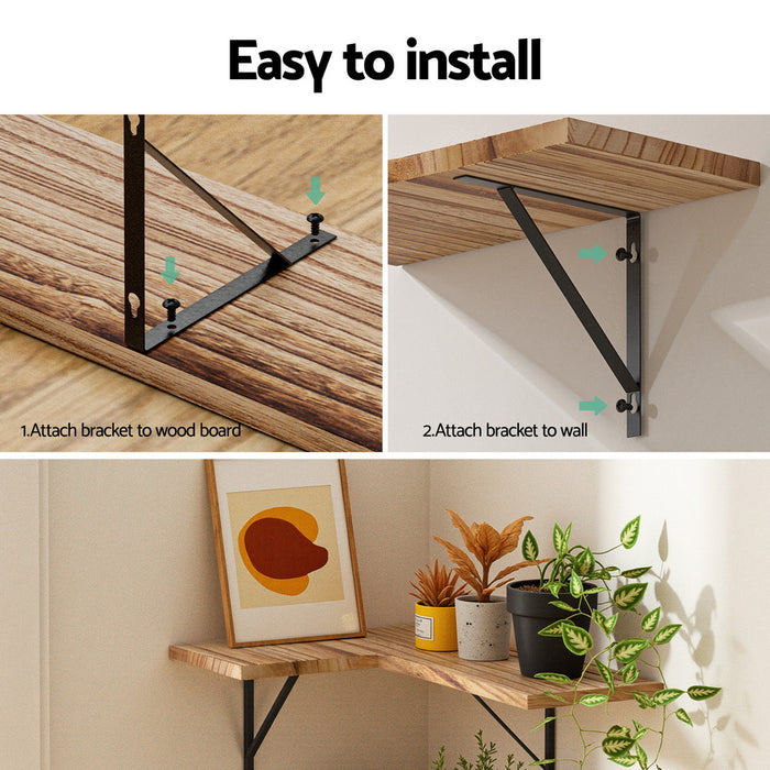 Floating Wall Shelf Corner Shelves Set Of 4 Wood