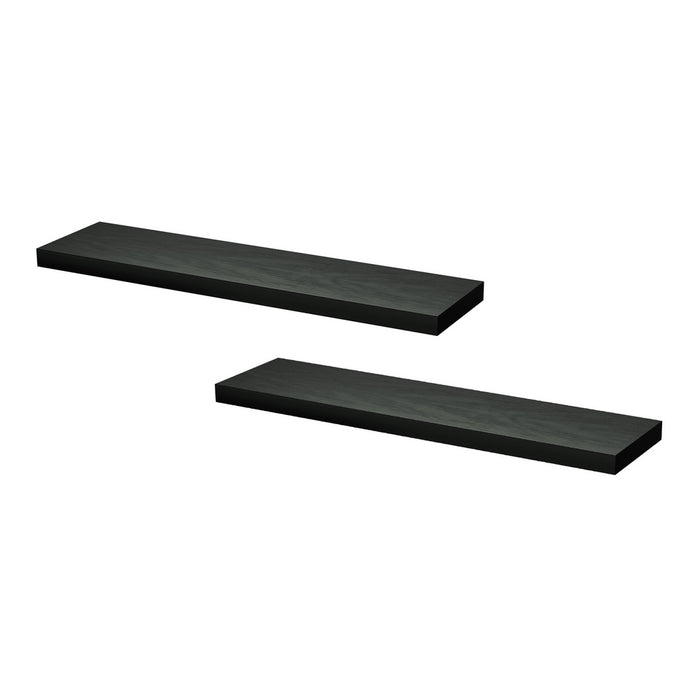 Floating Wall Shelf Set Of 2 Black 90Cm