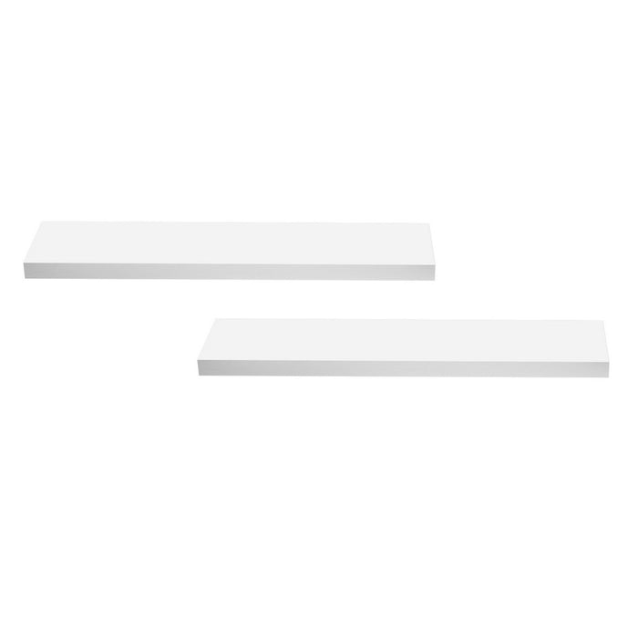 Floating Wall Shelf Set Of 2 White 90Cm