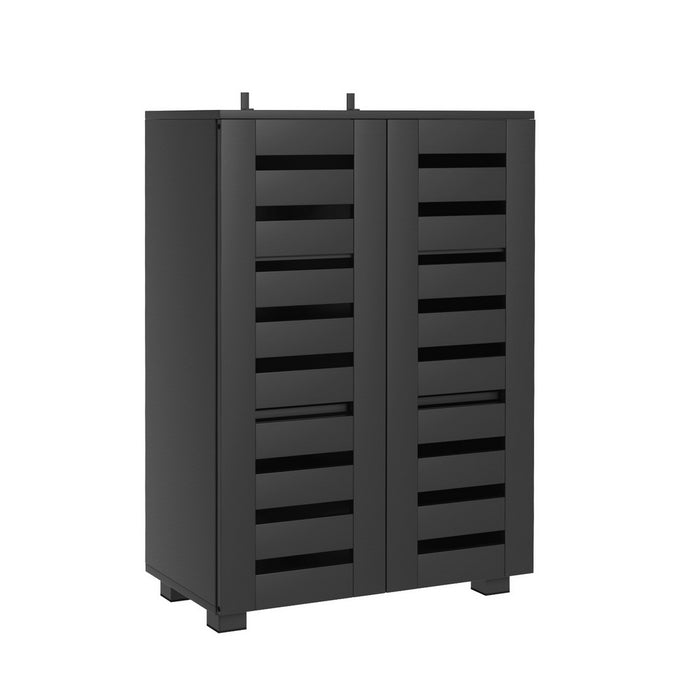 Shoe Rack Storage Cabinet 20 Pairs 5-Tier Black Alster