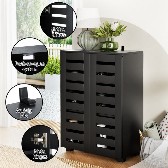 Shoe Rack Storage Cabinet 20 Pairs 5-Tier Black Alster