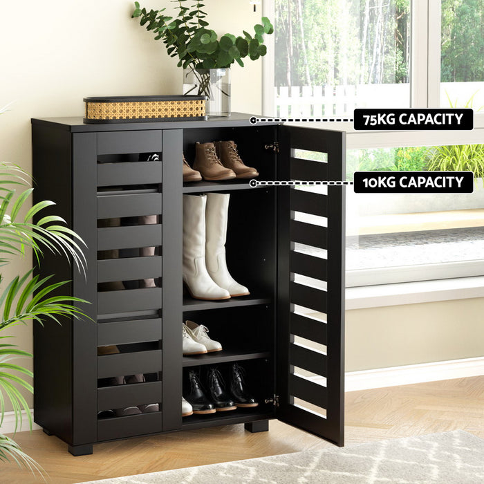 Shoe Rack Storage Cabinet 20 Pairs 5-Tier Black Alster
