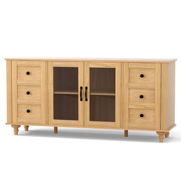 Buffet Sideboard Storage Cabinet Kitchen Cupboard Faux Drawer 150cm Pine