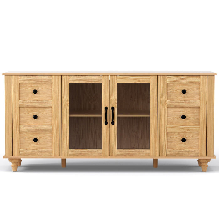 Buffet Sideboard Storage Cabinet Kitchen Cupboard Faux Drawer 150cm Pine