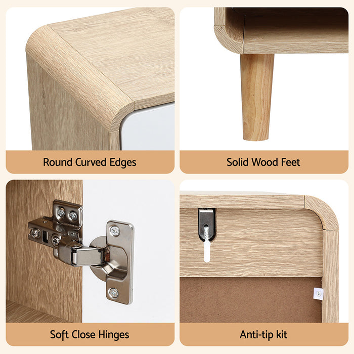 Shoe Rack Cabinet 20 Pairs Storage Cupboard Pine&White