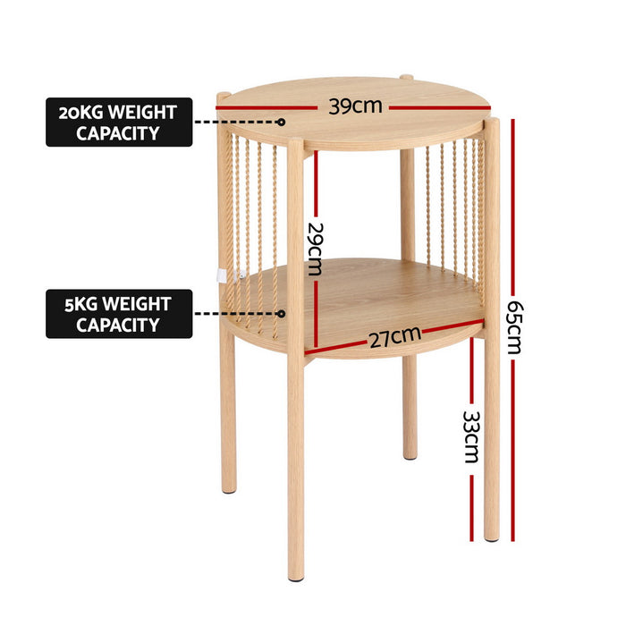 Coffee Table 2-Tier Round Wood