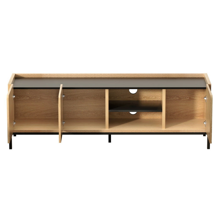 Tv Unit Entertainment Unit Storage Cabinet Shelf 160cm Pine
