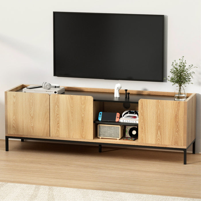 Tv Unit Entertainment Unit Storage Cabinet Shelf 160cm Pine
