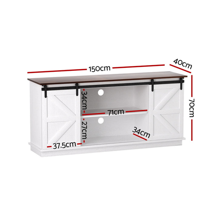 Buffet Sideboard Storage Cabinet Kitchen Cupboard Sliding Doors White