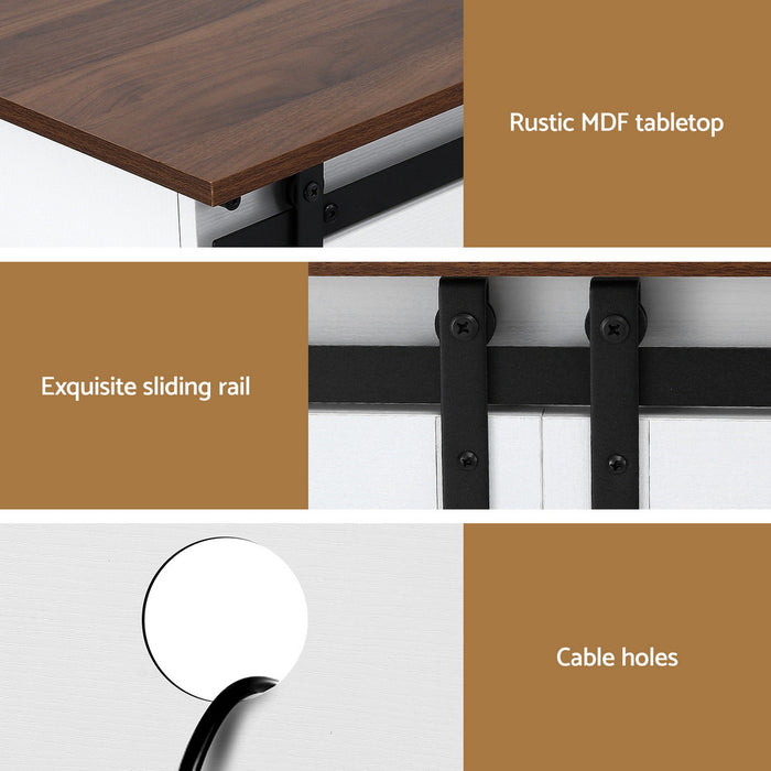 Buffet Sideboard Storage Cabinet Kitchen Cupboard Sliding Doors White