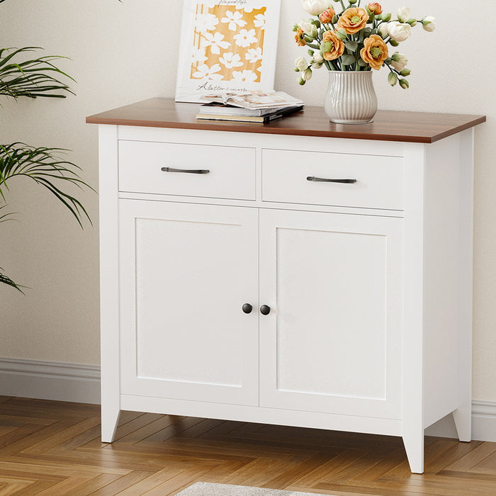 Buffet Sideboard Storage Cabinet Kitchen Cupboard Hallway 2 Drawers White