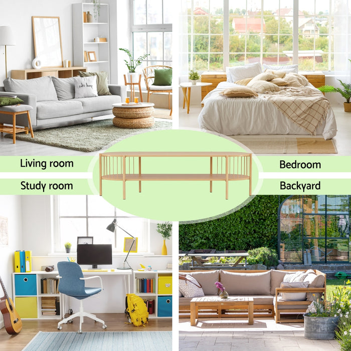 Tv Unit Entertainment Unit Storage Shelf 148Cm Pine