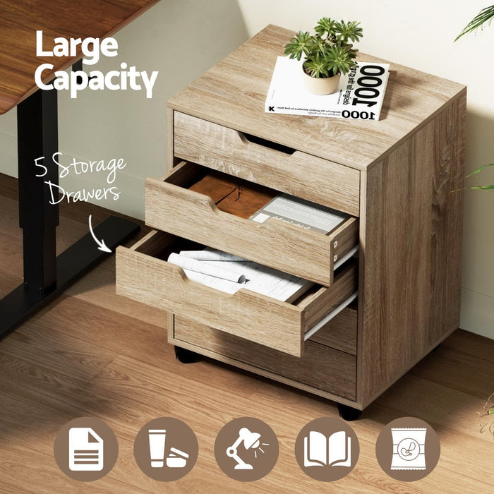 5-Drawer Rolling Storage Cabinet