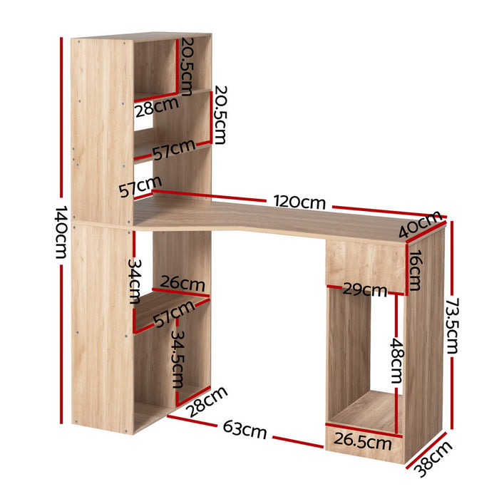 Spacious Computer Oak Desk With Drawer