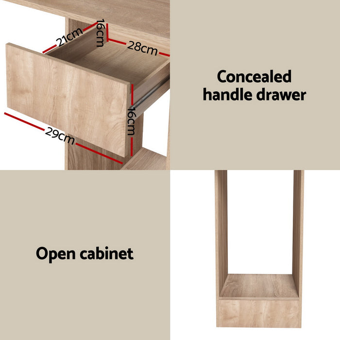 Spacious Computer Oak Desk With Drawer