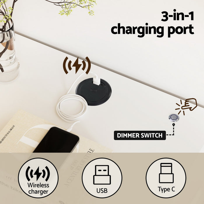 Smart Bedside Table Led Wireless Charging Ada