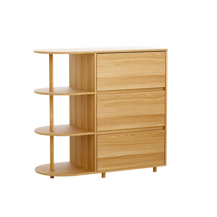 Chest Of 3 Drawers Storage Cabinet 3 Shelves Pine
