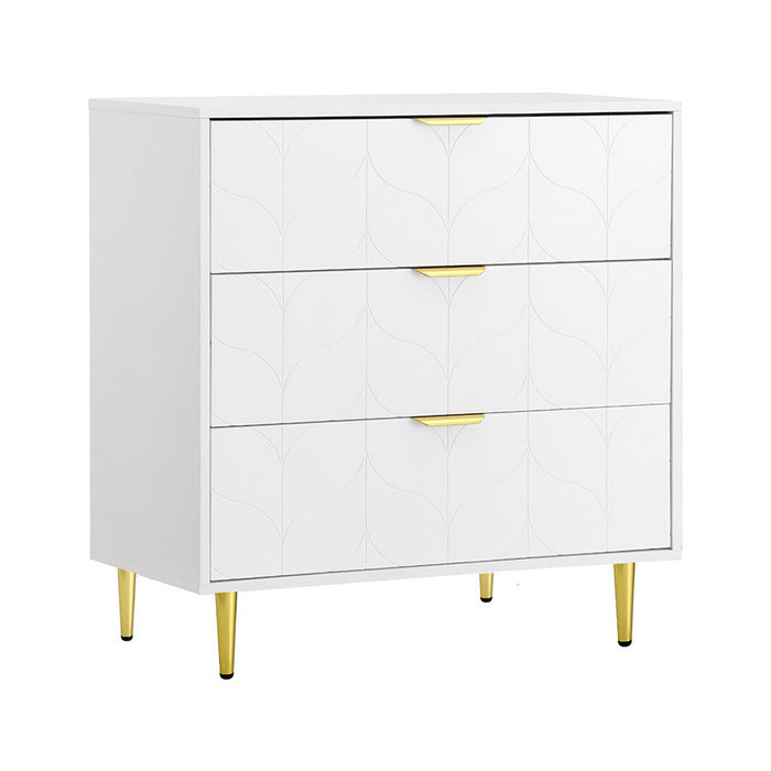 3 Chest Of Drawers Lowboy Cabinet White