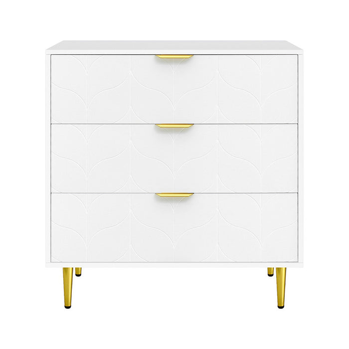 3 Chest Of Drawers Lowboy Cabinet White