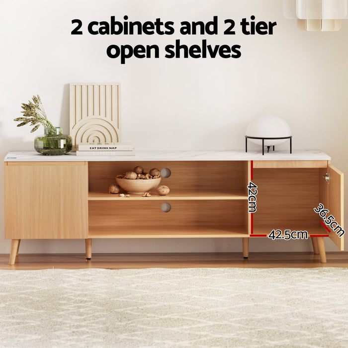 Tv Cabinet Entertainment Unit Stand 180cm Pine White