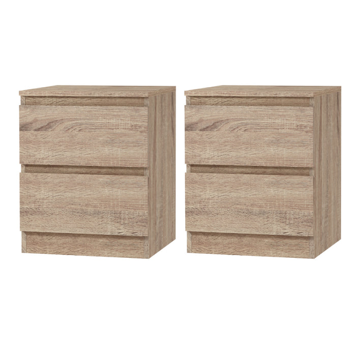 2X Bedside Table 2 Drawers Pepe Oak