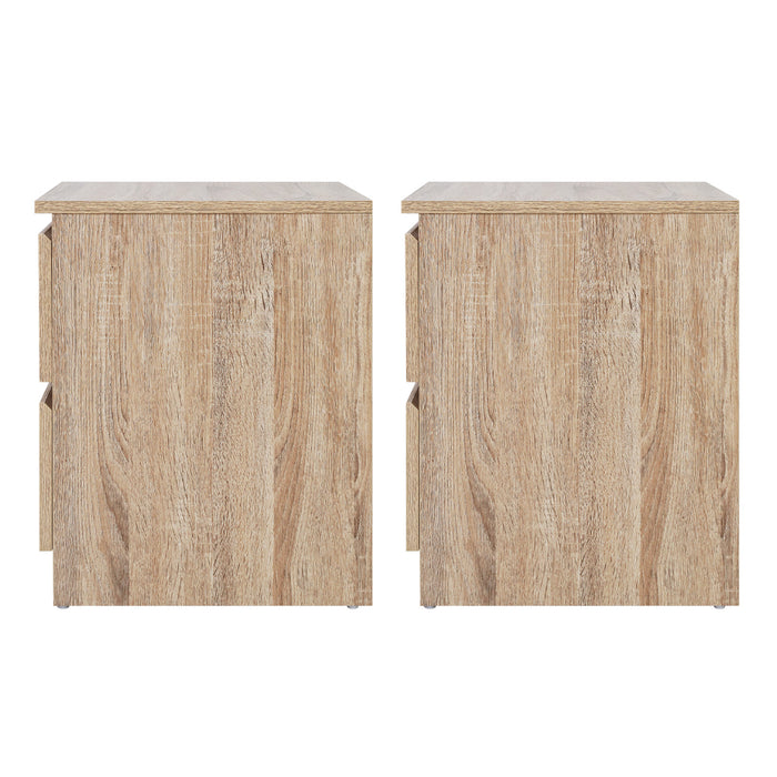 2X Bedside Table 2 Drawers Pepe Oak