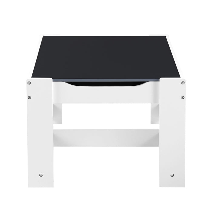 Kids Table And Chairs Set Play Activity Toys Storage Chalkboard Desk Grey