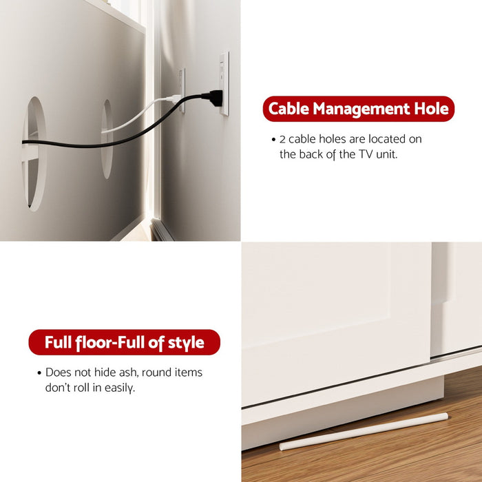 Tv Unit Entertainment Unit Storage Cabinet 160cm White