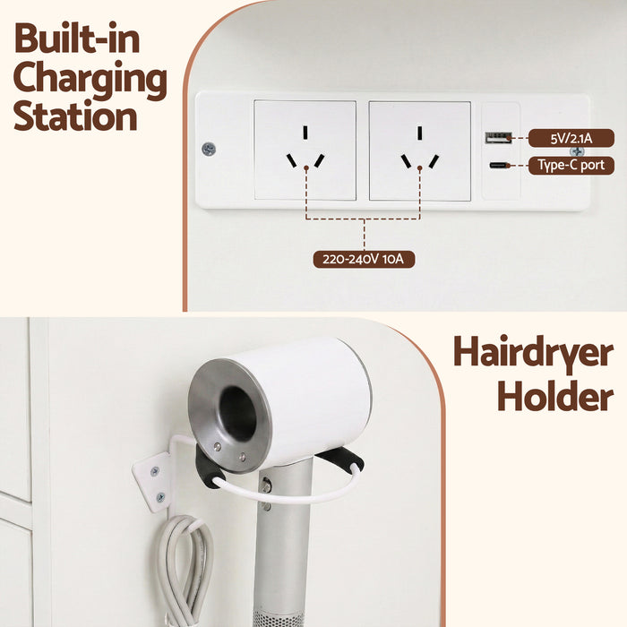 Dressing Table Vanity Desk Set Stool Led Bulbs White