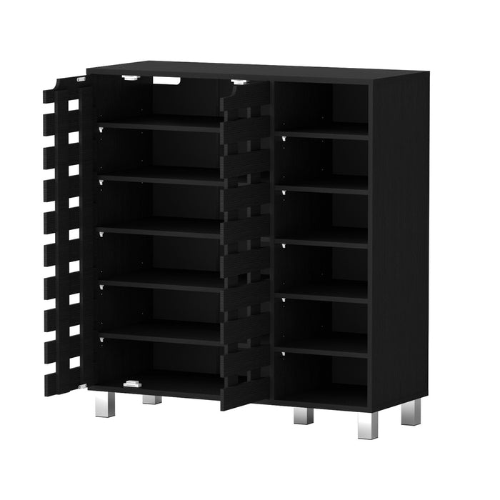 Shoe Rack Cabinet 6 Tier Storage Shelf Black