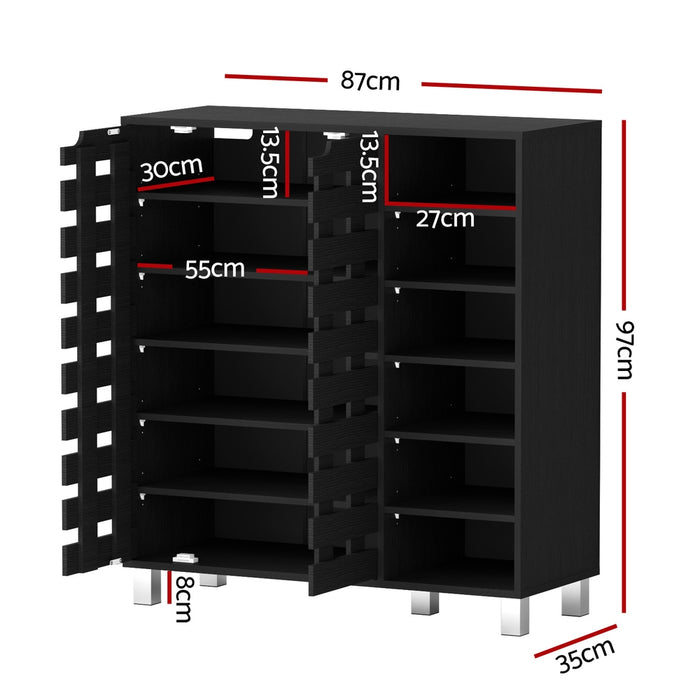 Shoe Rack Cabinet 6 Tier Storage Shelf Black