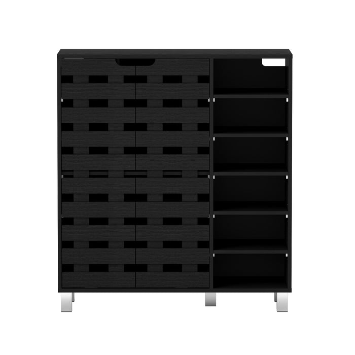 Shoe Rack Cabinet 6 Tier Storage Shelf Black