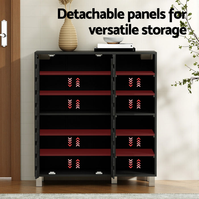 Shoe Rack Cabinet 6 Tier Storage Shelf Black