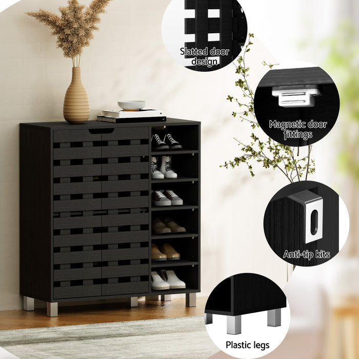 Shoe Rack Cabinet 6 Tier Storage Shelf Black
